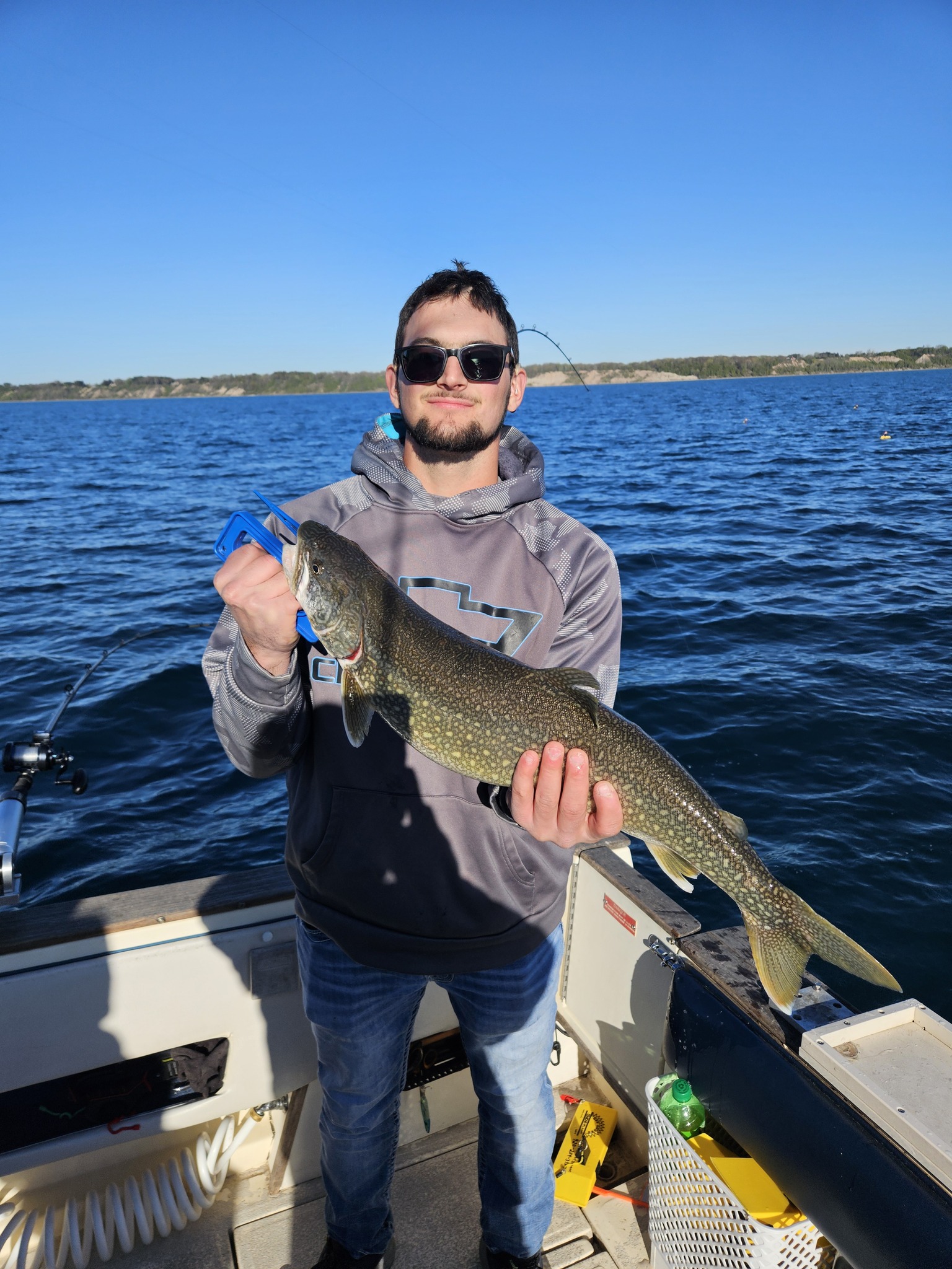 Lake trout caught during fishing trip in Port Washington WI