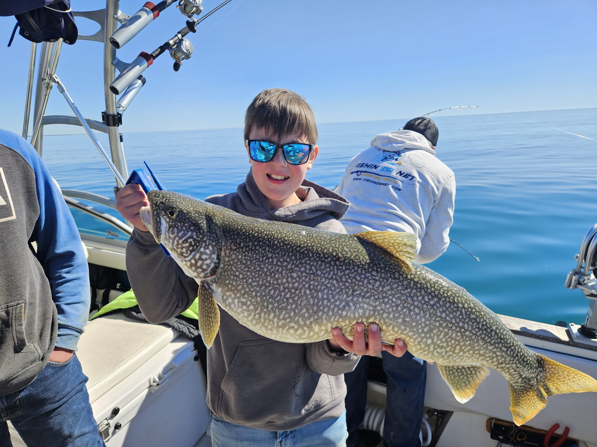 Lake trout caught during fishing charter in Port Washington WI