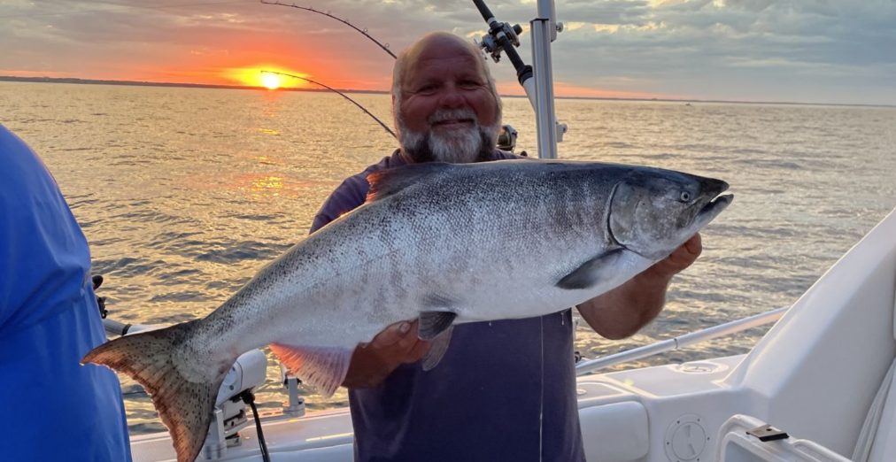 Chinook salmon caught in Waukegan while fishing
