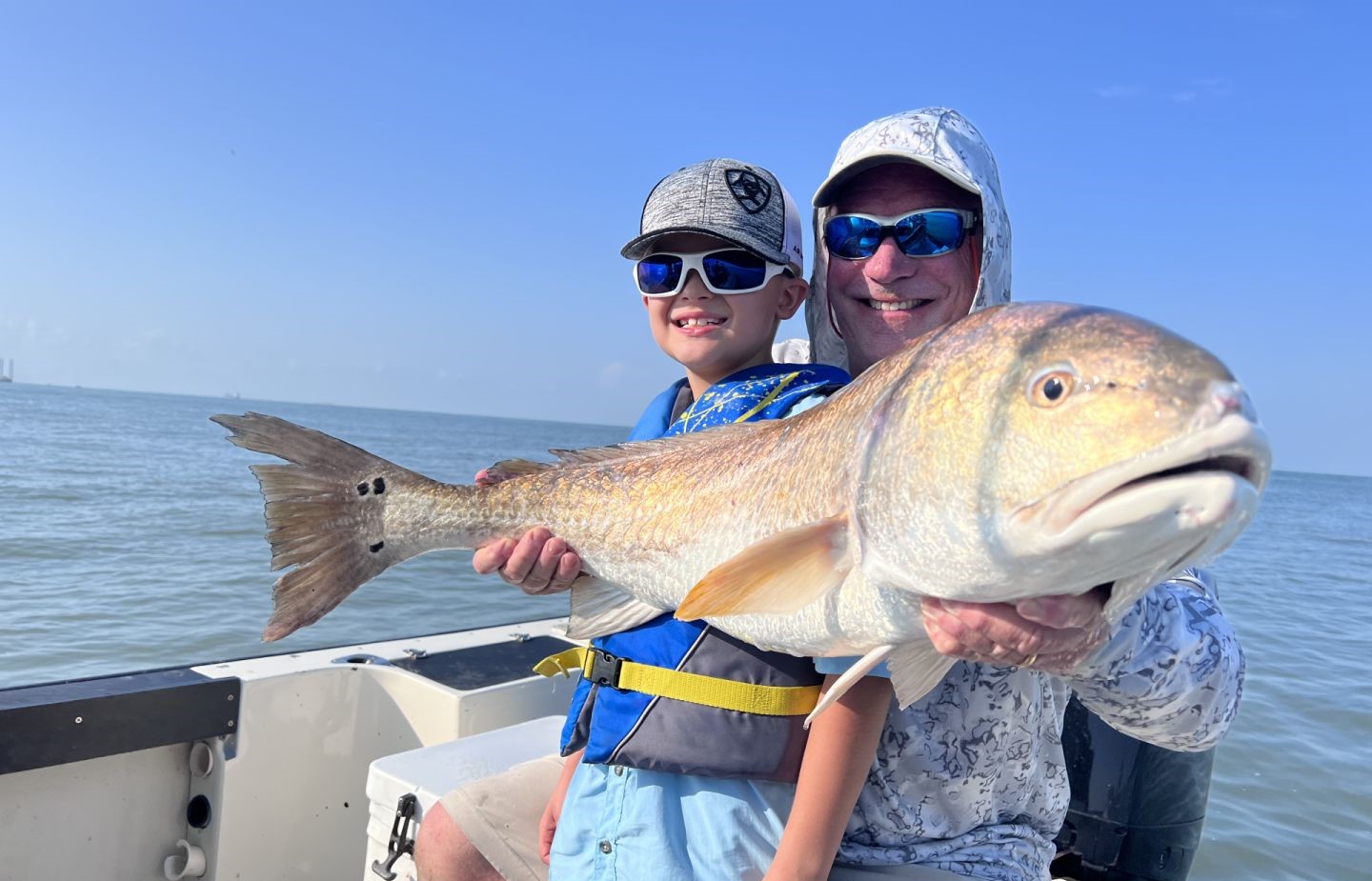 Two people fishing in Texas