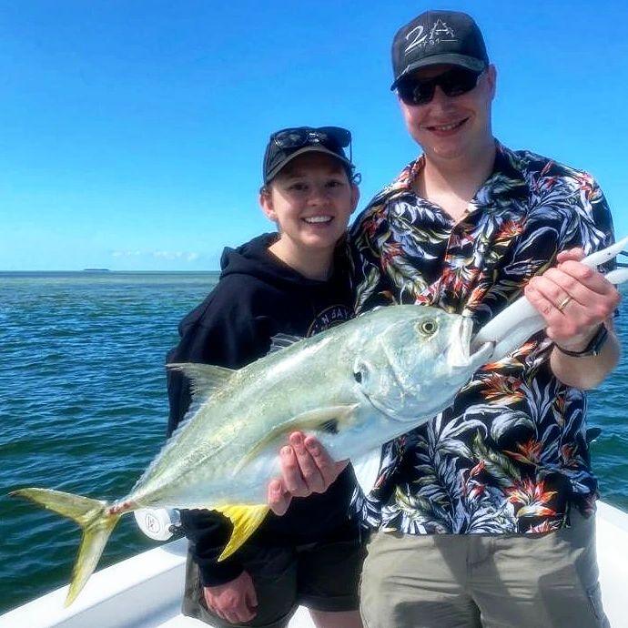 A Crevalle Jack fish measuring 26 inches caught while fishing in FL