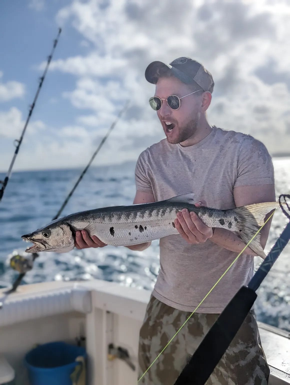 Photograph of a large great barracuda fish caught by an angler in Fajardo