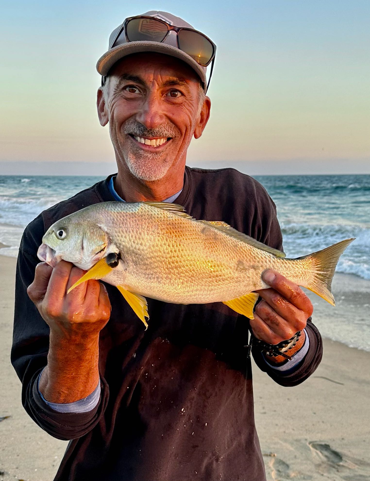 One person fishing in California