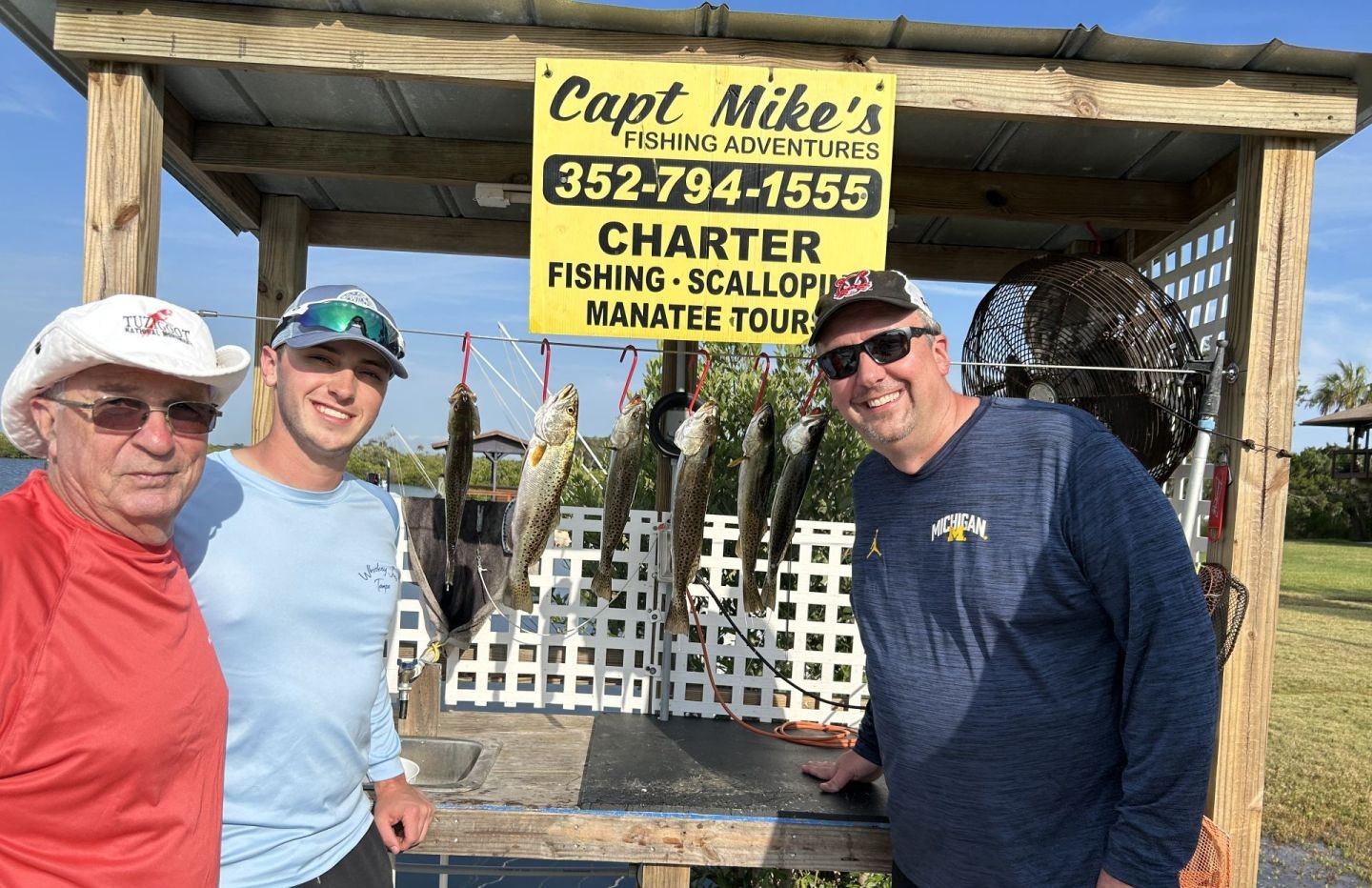 Successful fishing trip displaying caught speckled trout at Captain Mike's Fishing Adventures in Crystal River FL