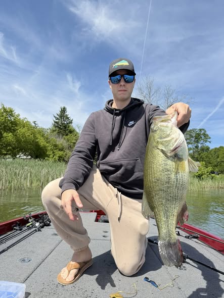 Large bass caught while fishing in North Tonawanda NY