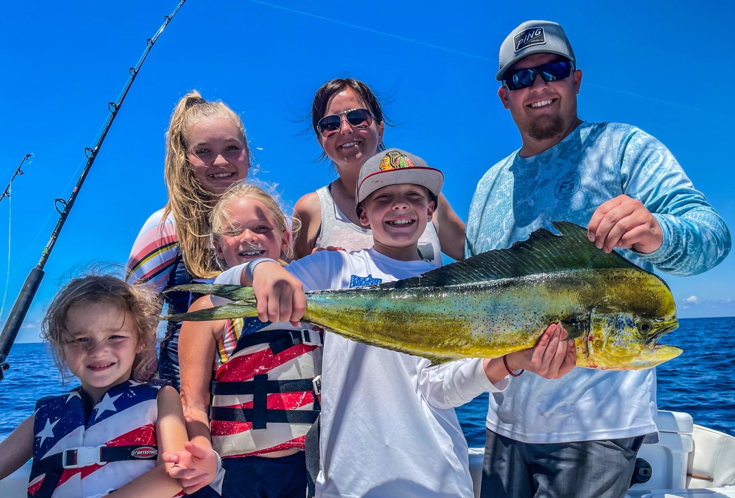 6 people posing for a photo at Port Canaveral