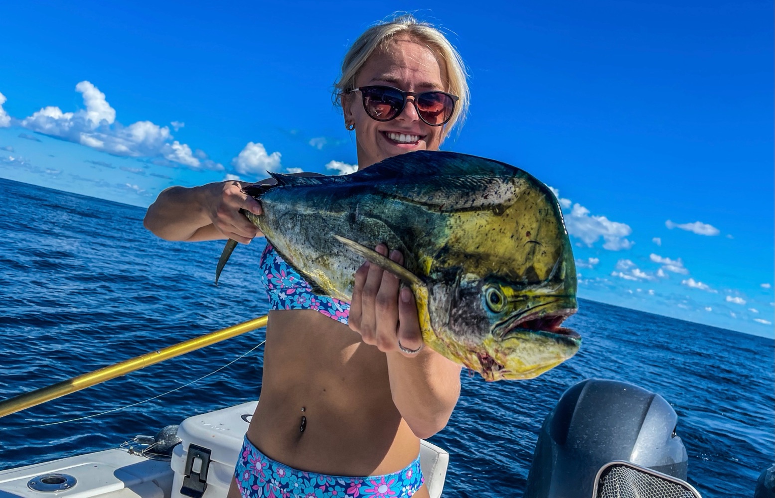 An angler catching a fish in Florida