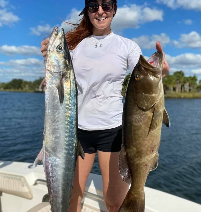 Two king mackerel, a 29-inch catch, in Tarpon Springs