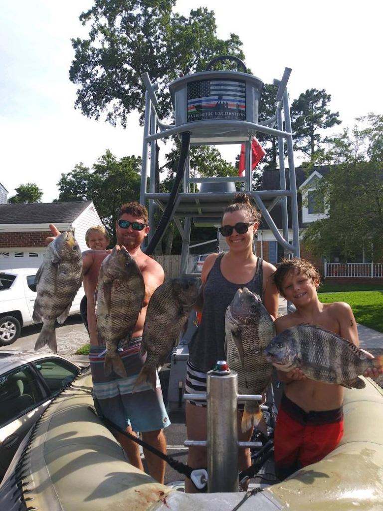 Four sheepshead fish caught in VA