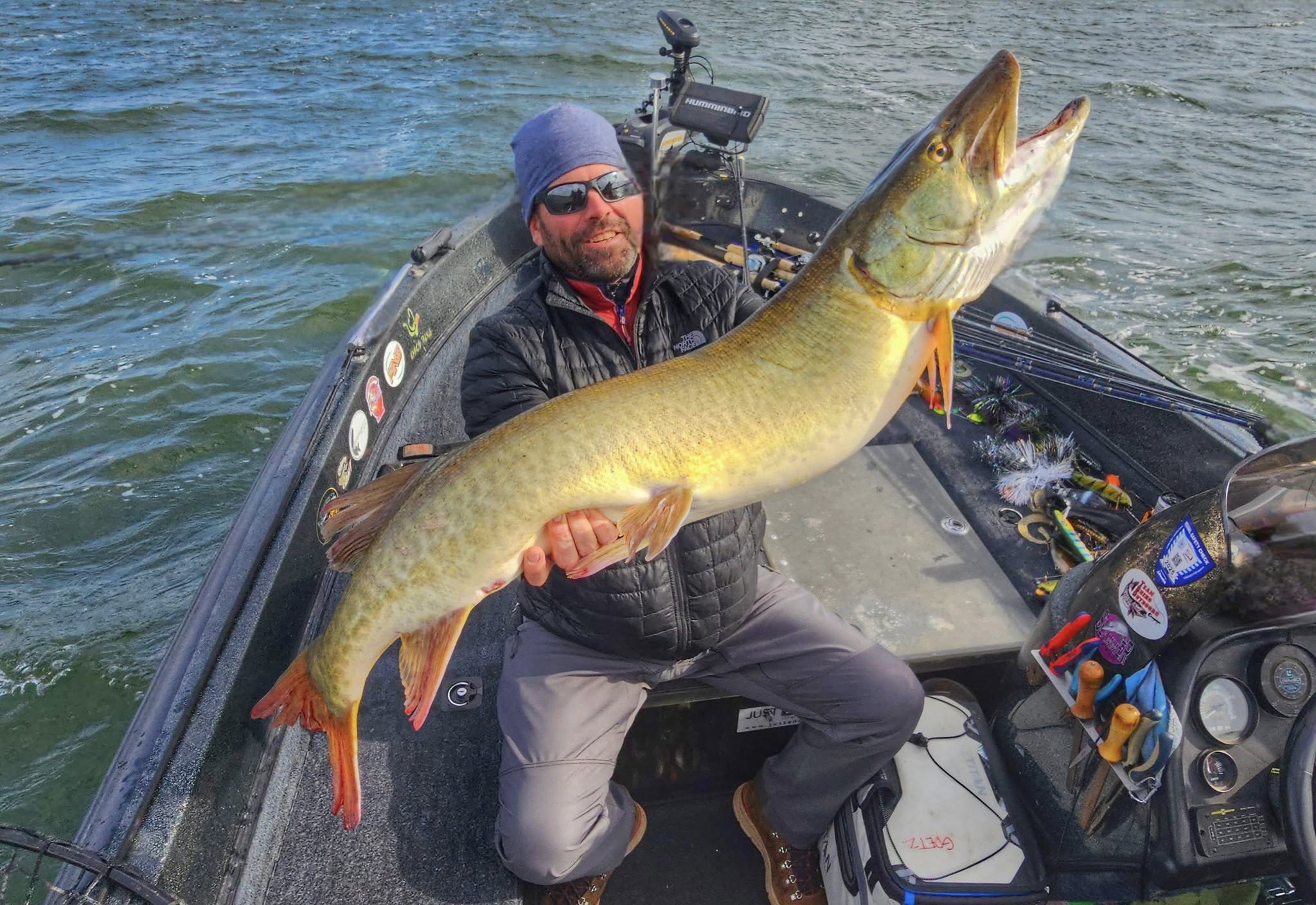 Large muskellunge fish caught while fishing in Waukesha Wisconsin