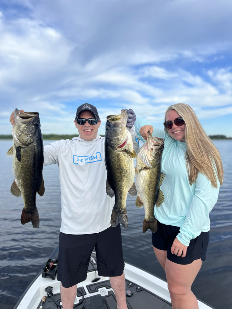 3 largemouth bass caught while fishing in FL