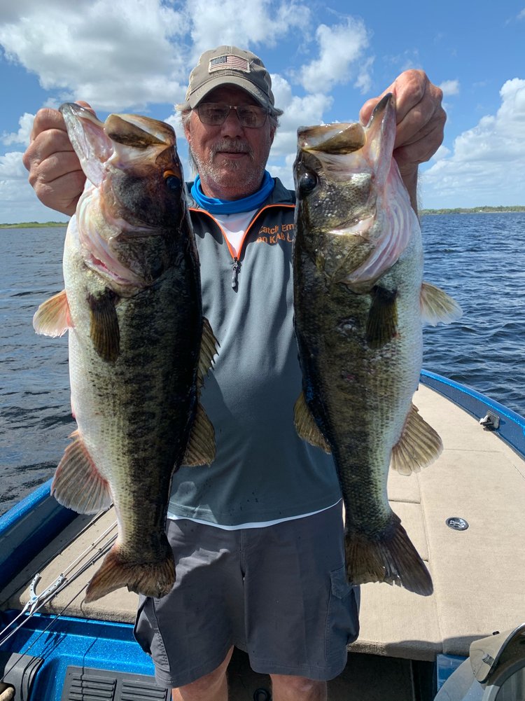 Two massive largemouth bass caught in Kissimmee