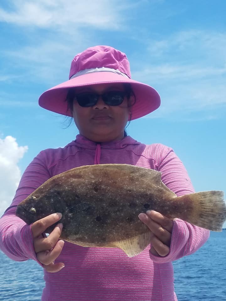 Caught a summer flounder fish in FL