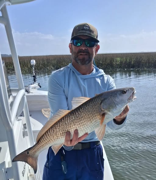 Redfish caught while fishing in Ludowici GA waters