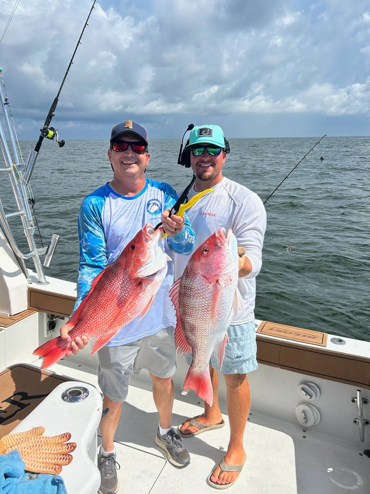 Two large red snapper caught during fishing trip in Biloxi MS