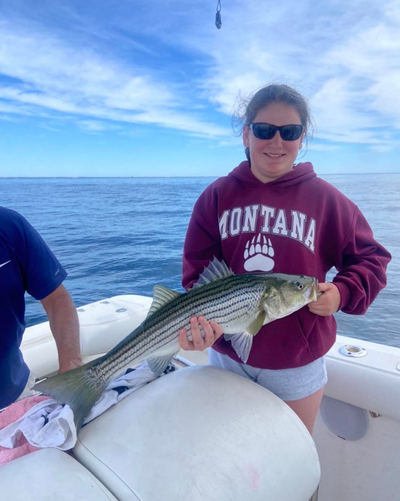 Striped bass caught while fishing in Dennis