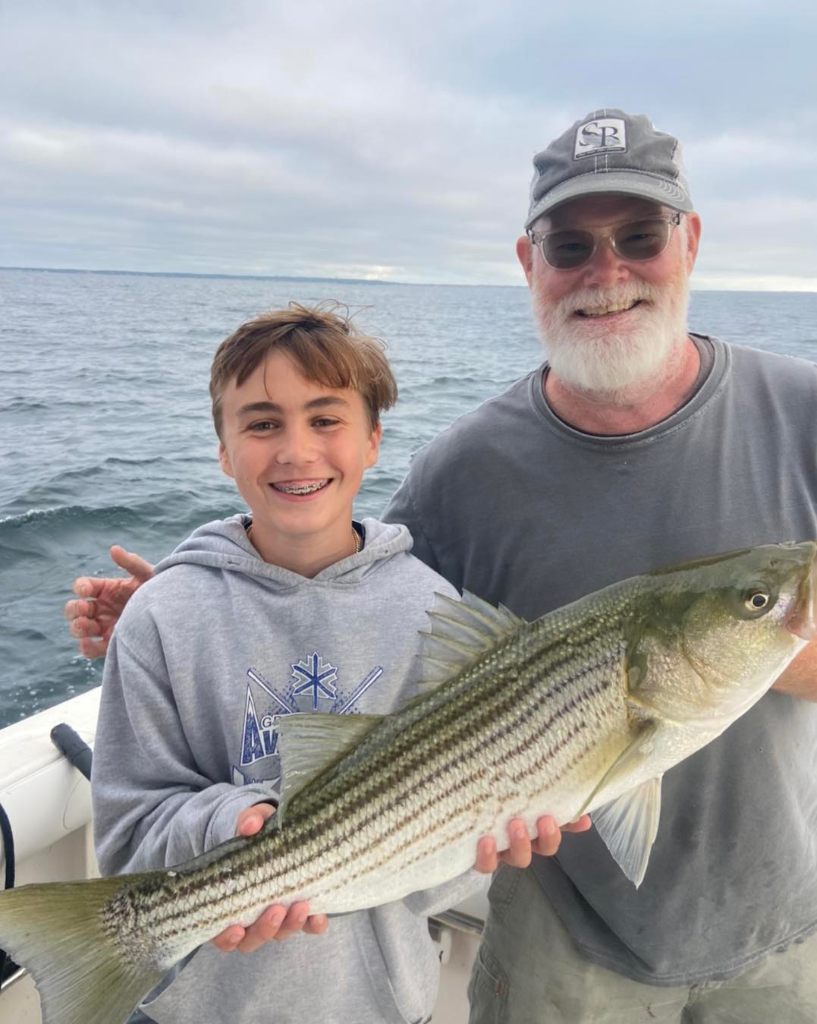 Striped bass fishing in MA