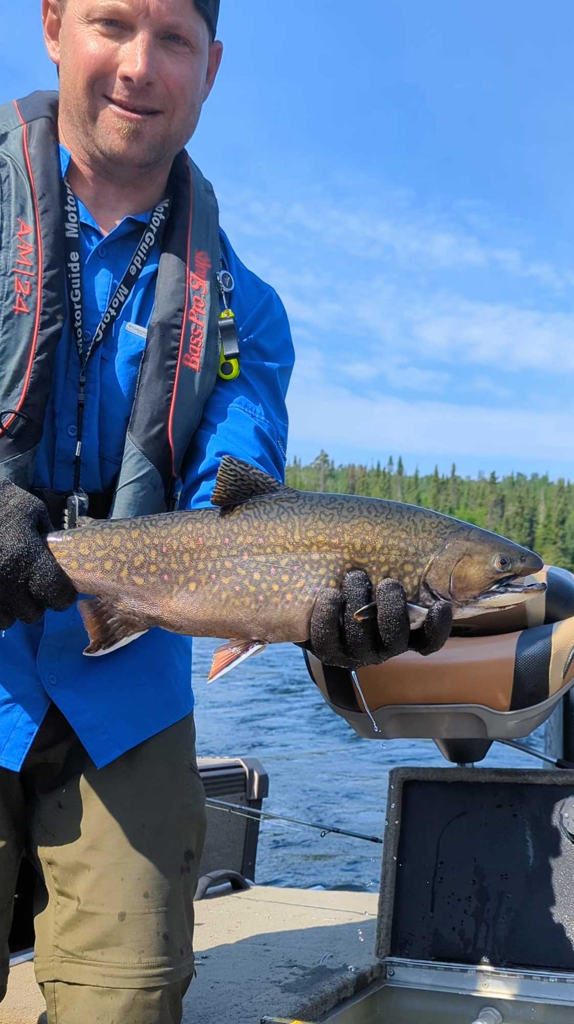 Brook trout caught during fishing tour in Nipigon ON