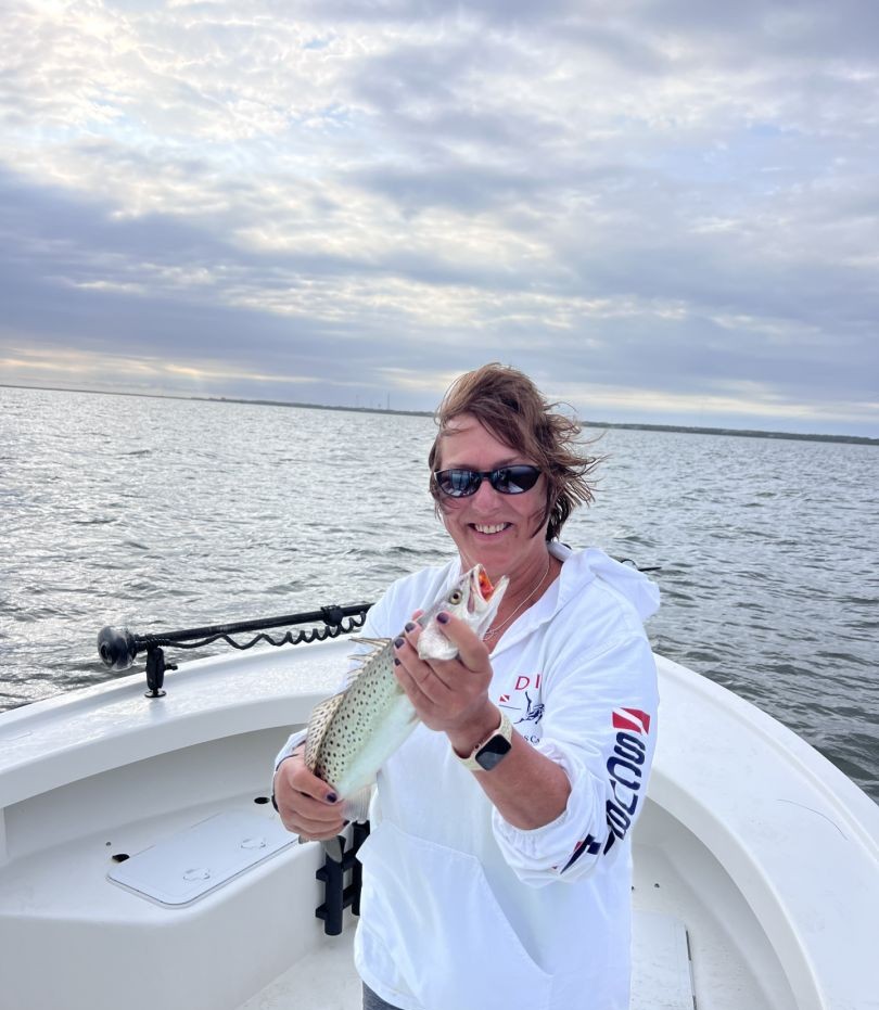 Spotted Weakfish caught while fishing in NC