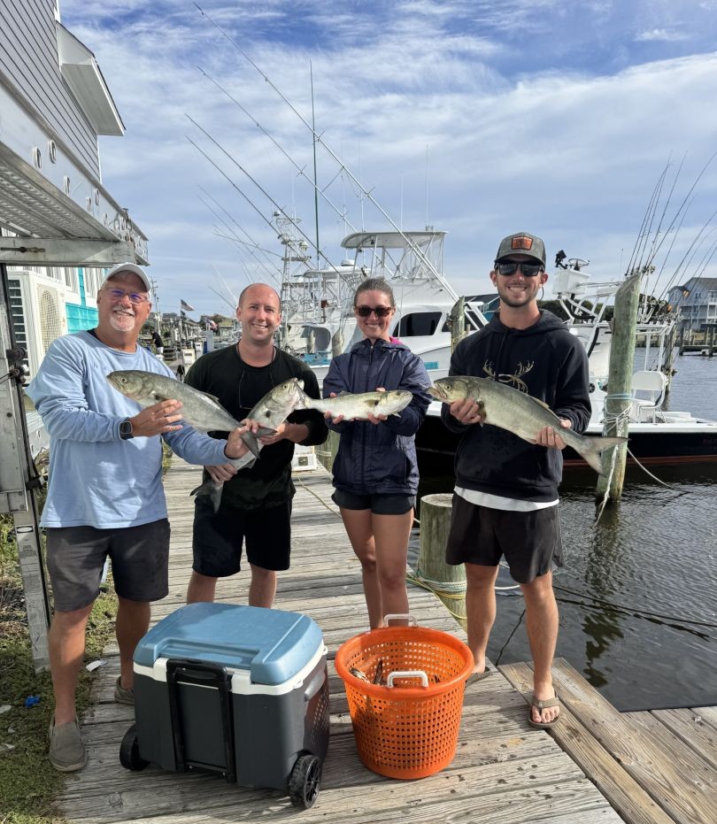 Angler with a bluefish catch in North Carolina