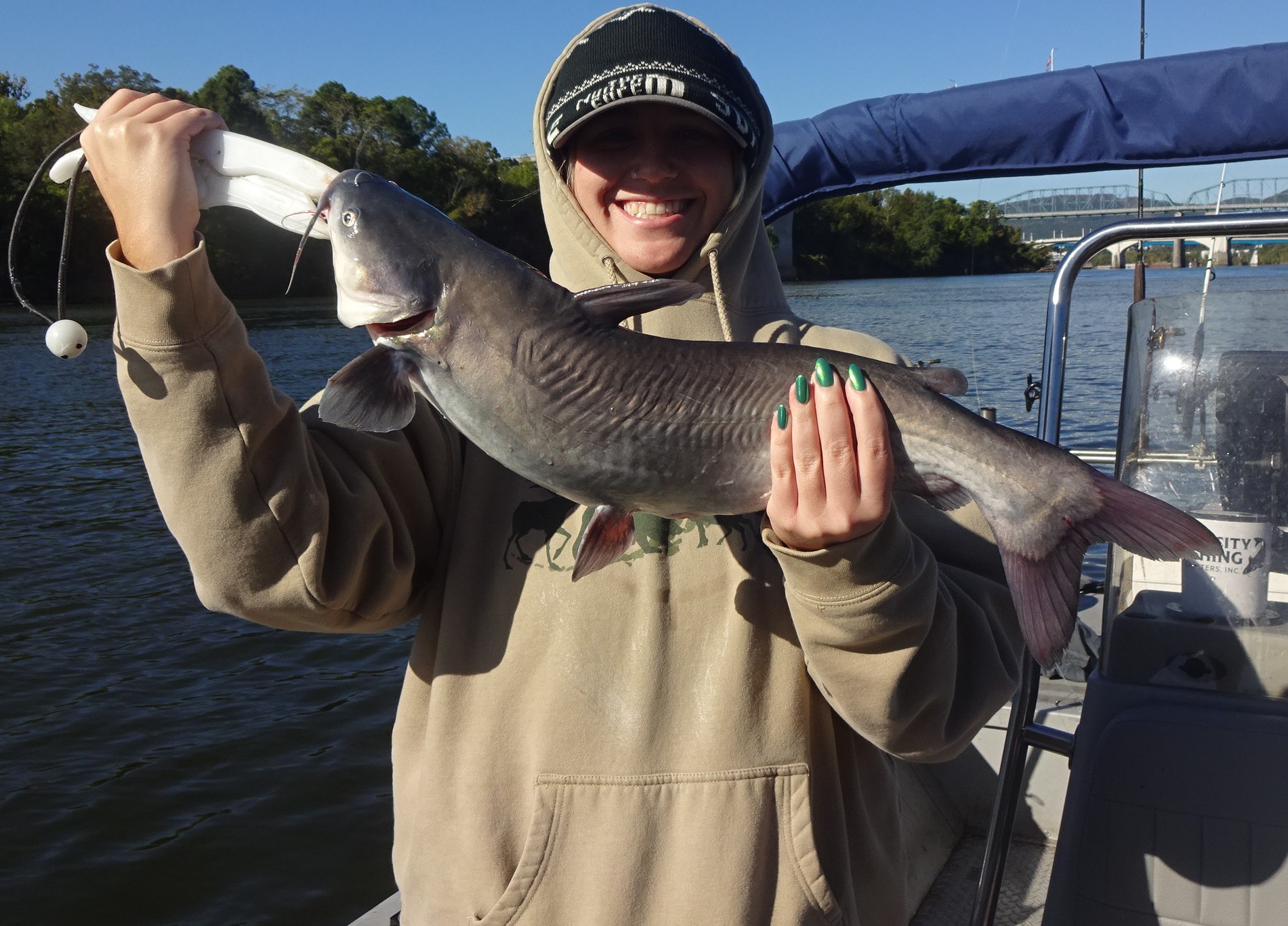 Caught a beautiful blue catfish in Chattanooga