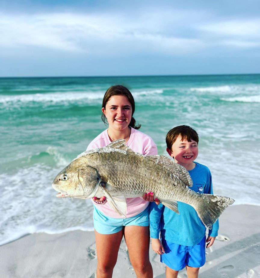 Black drum fish caught at Santa Rosa Beach