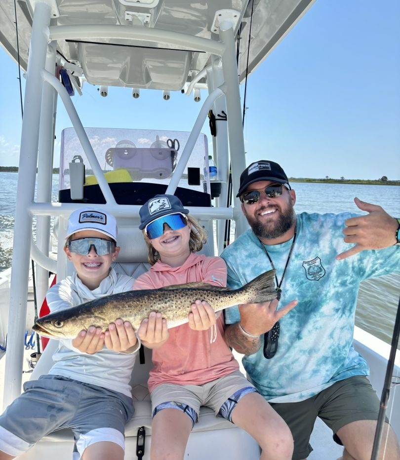 Spotted weakfish measuring 28 inches caught while fishing in Santa Rosa Beach