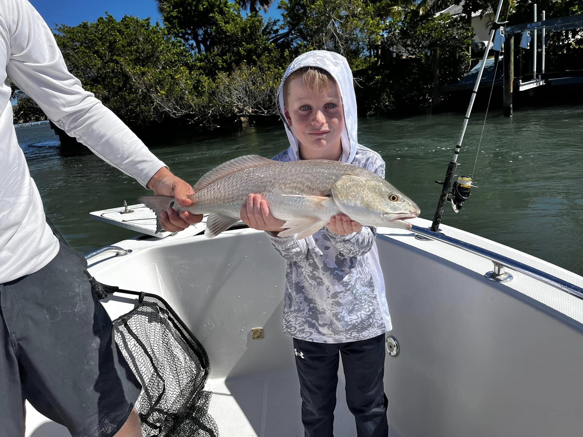 Redfish caught while fishing in Jensen Beach FL on boat