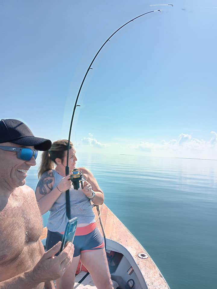 Two anglers fishing on the coast of Florida