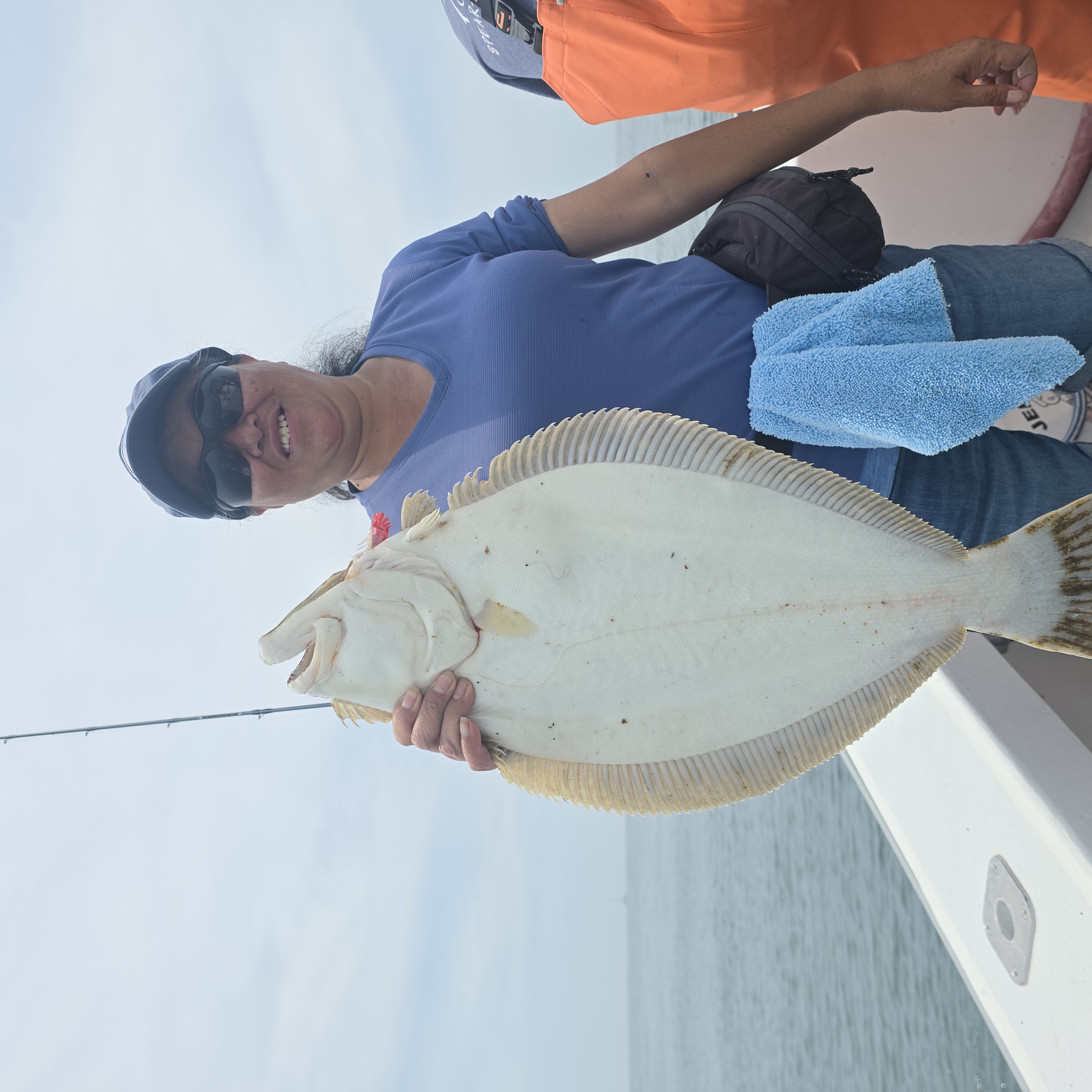 Large flounder caught while fishing in Narragansett RI waters