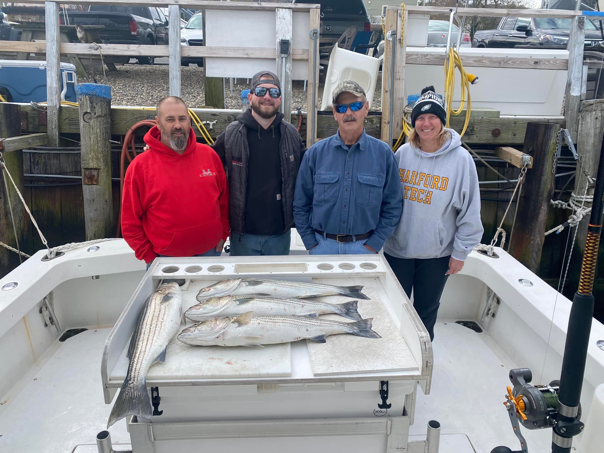 Two striped bass caught in Highlands