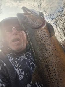 Brown trout catch displayed in Oswego NY fishing trip
