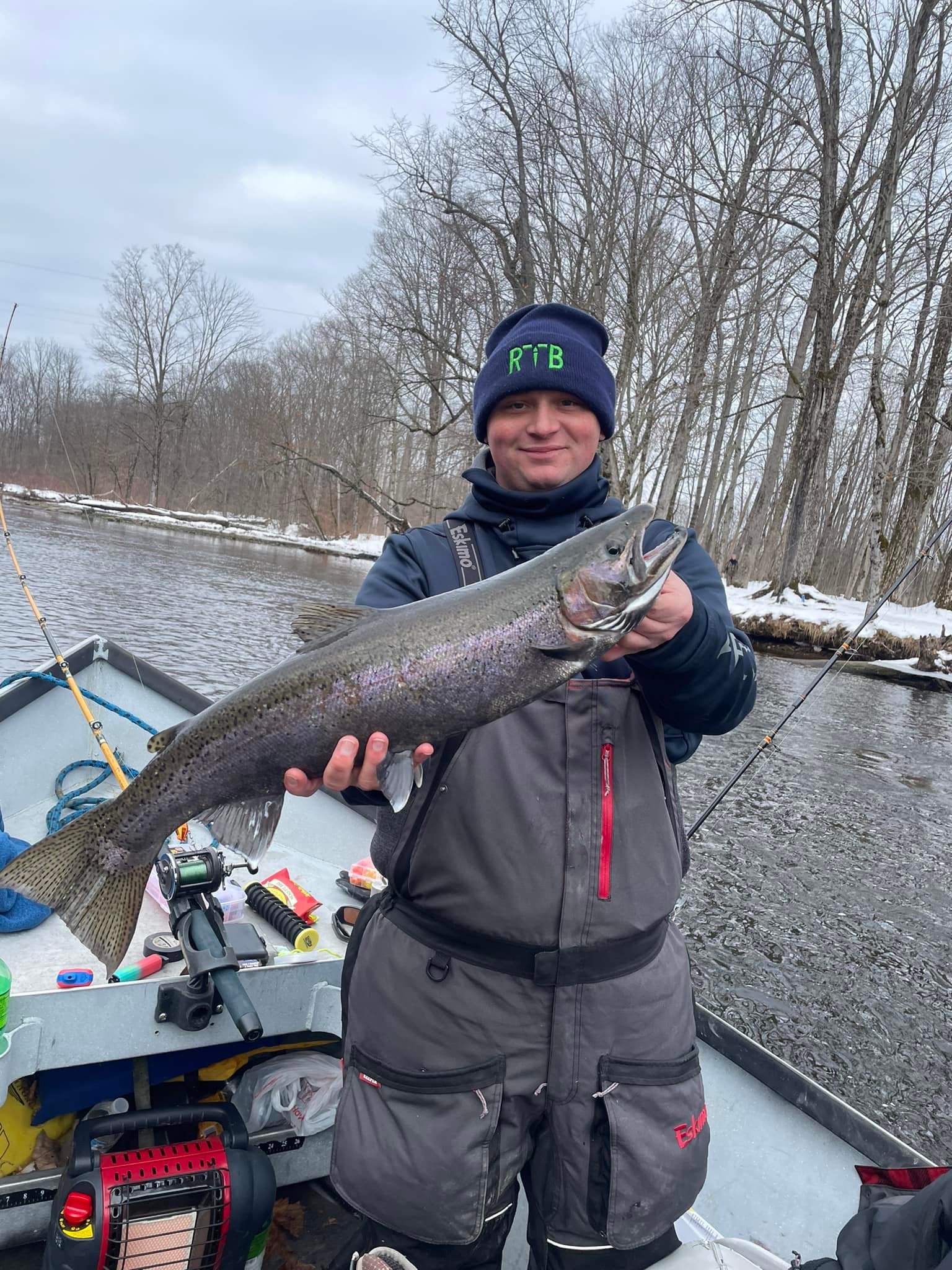 Fishing for a rainbow trout in NY