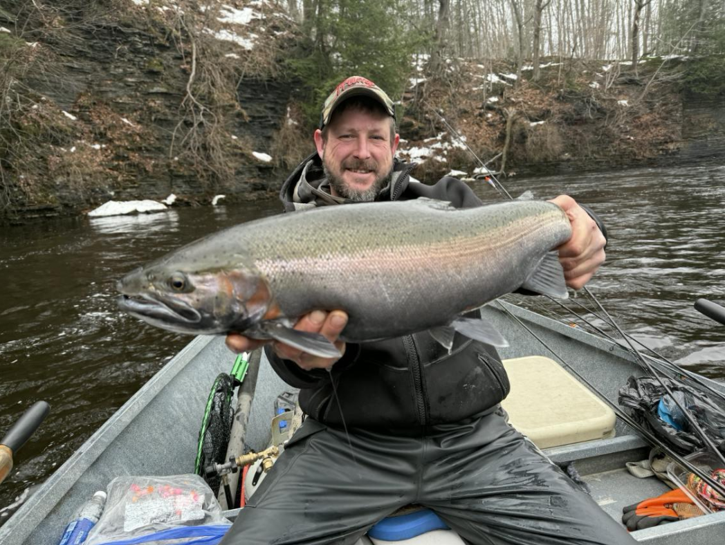 Guided drift boat fishing for salmon and steelhead on New York's Salmon River