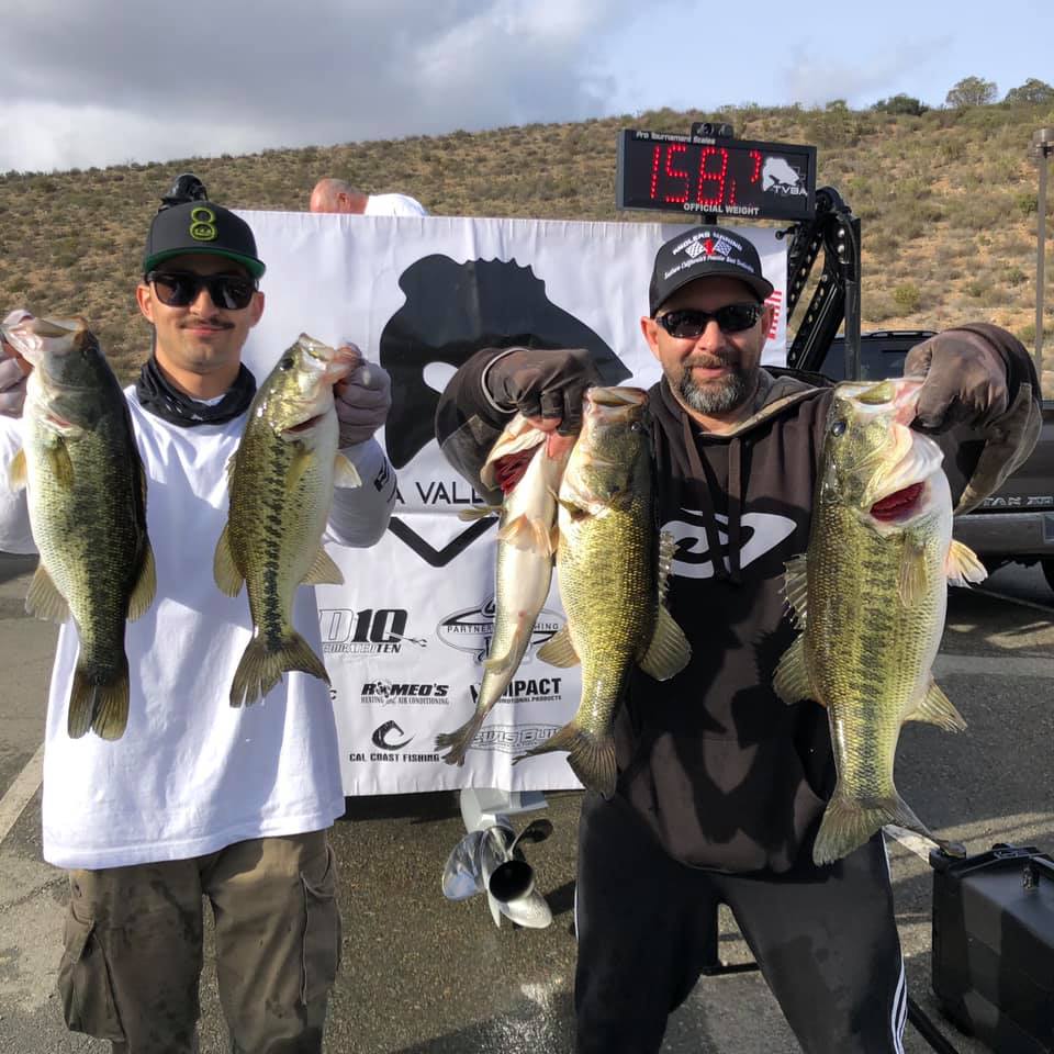 5 largemouth bass caught in CA
