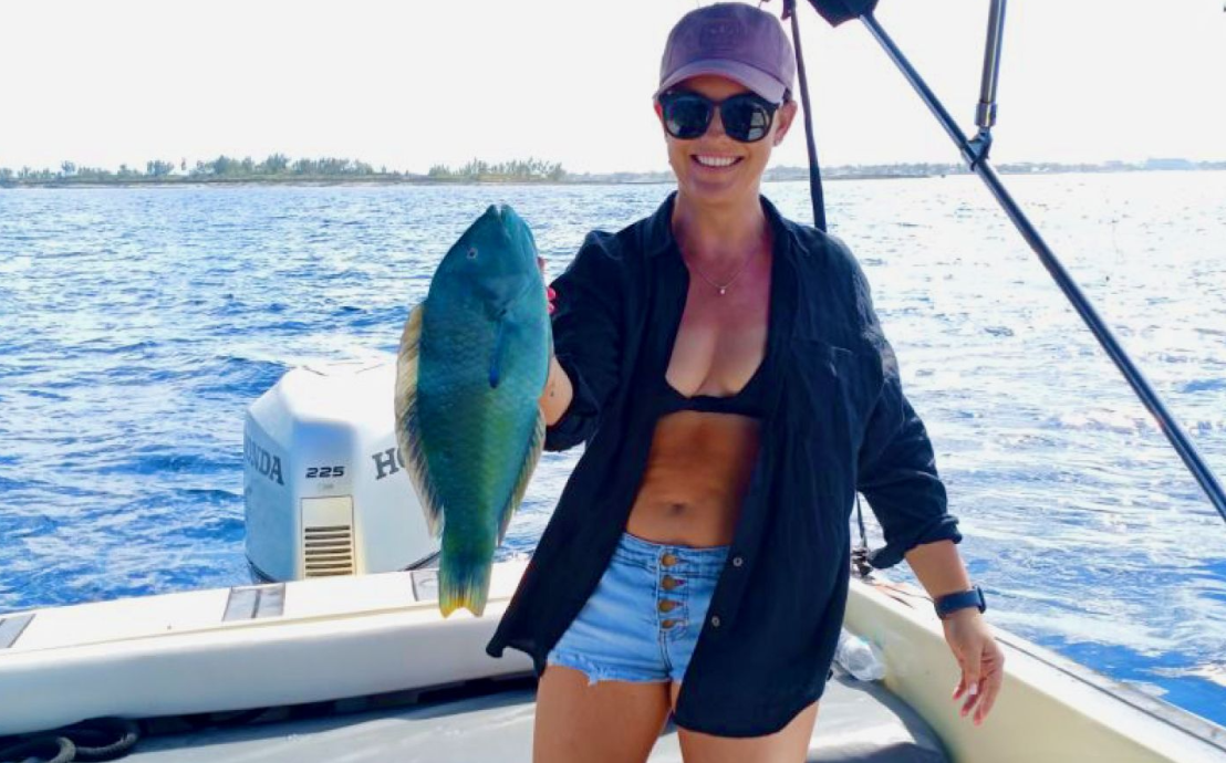 Angler landing a fish in Nassau