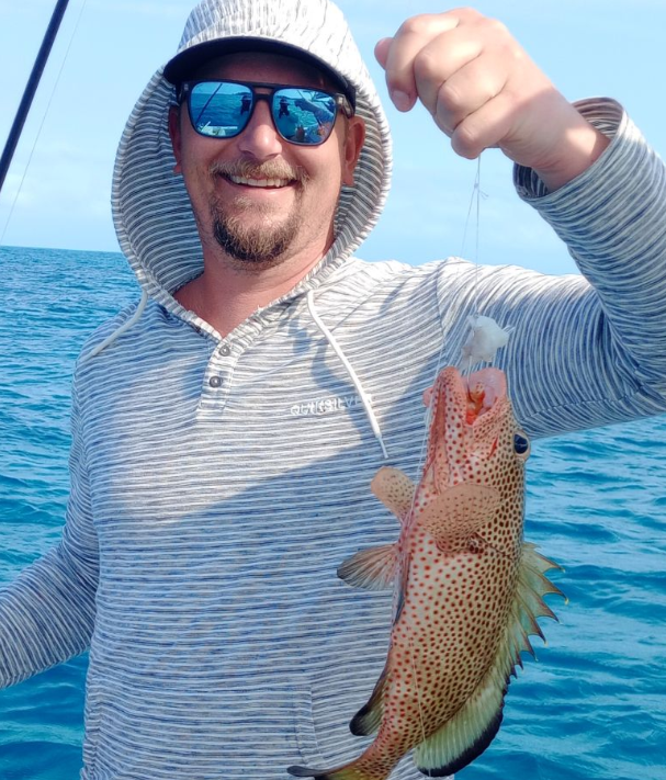 A person fishing in Nassau, Bahamas