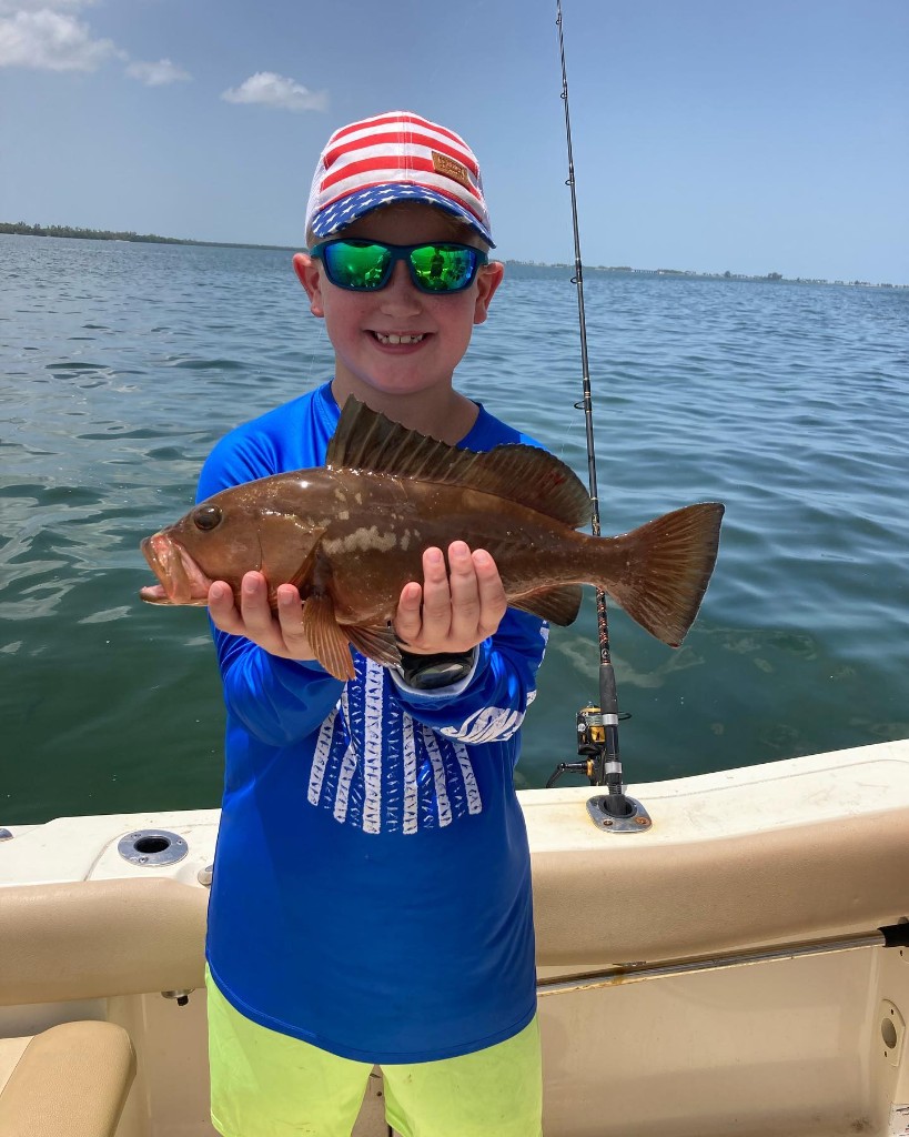 Photo of a 15-inch black rockfish caught while fishing in St. Petersburg
