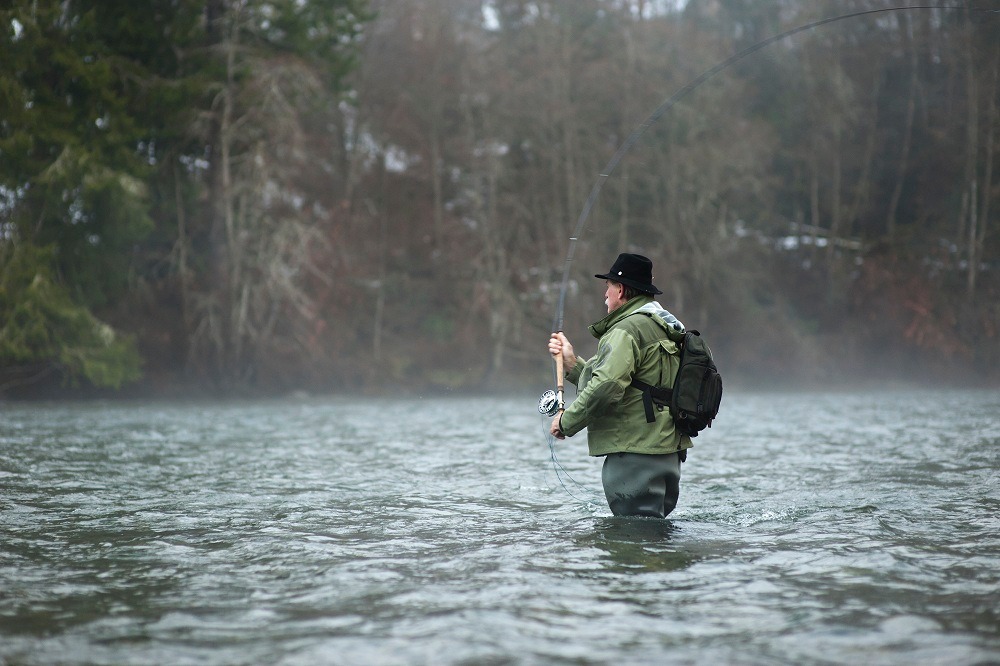 Angler fishing in Yukon Territory