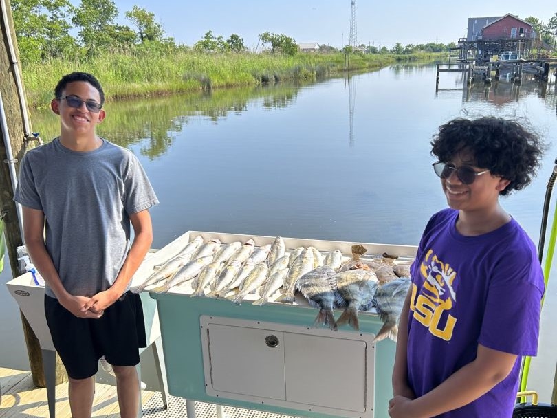 Two anglers fishing in LA