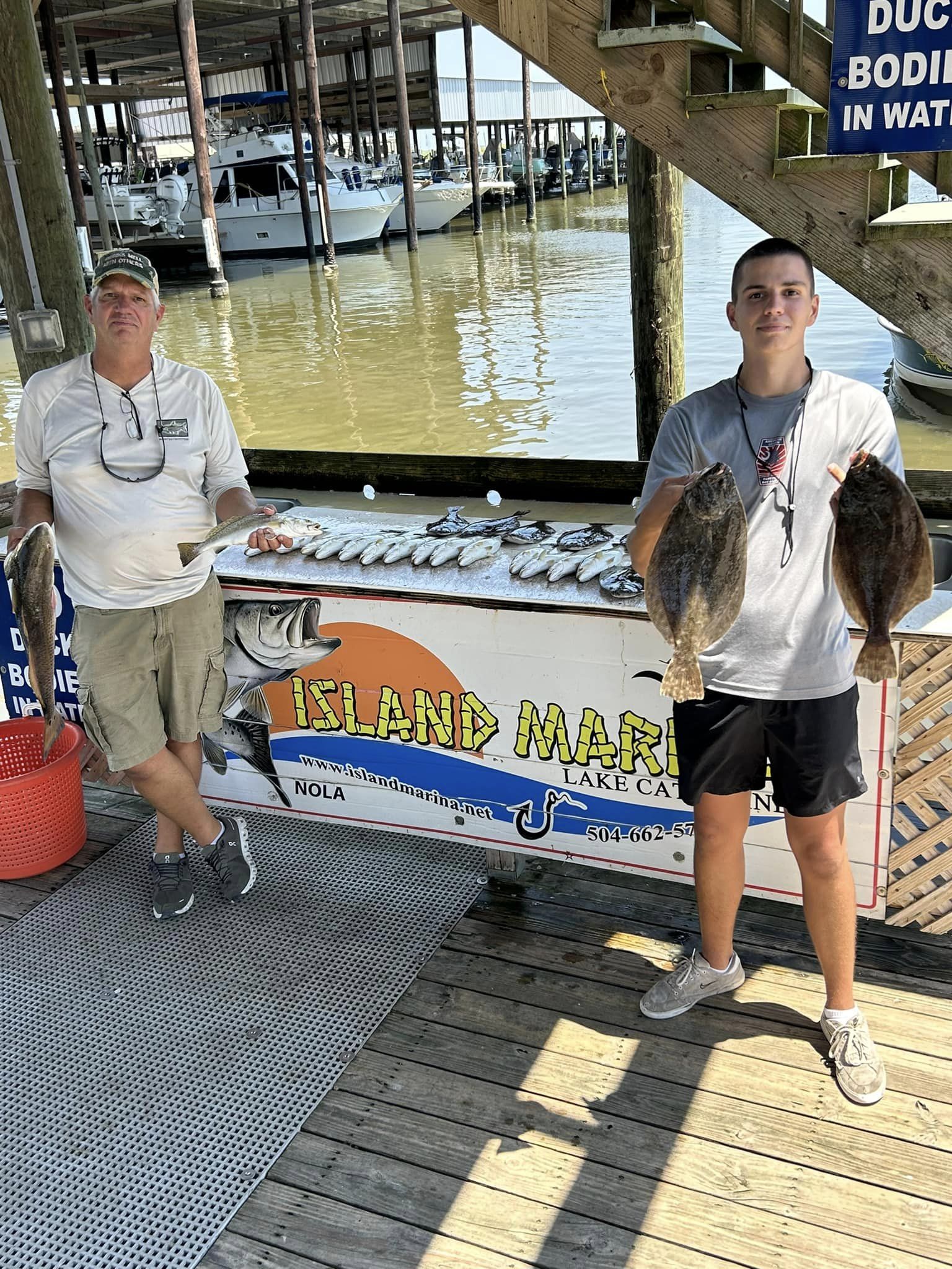 Two Southern Flounder fish caught while fishing in Slidell