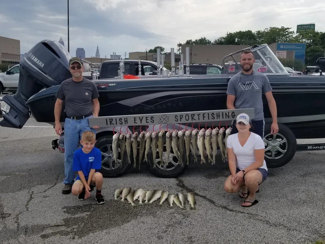 Four people fishing in Lorain