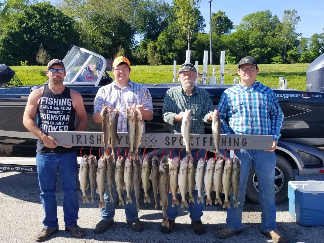 Four anglers fishing in OH with 4 fish