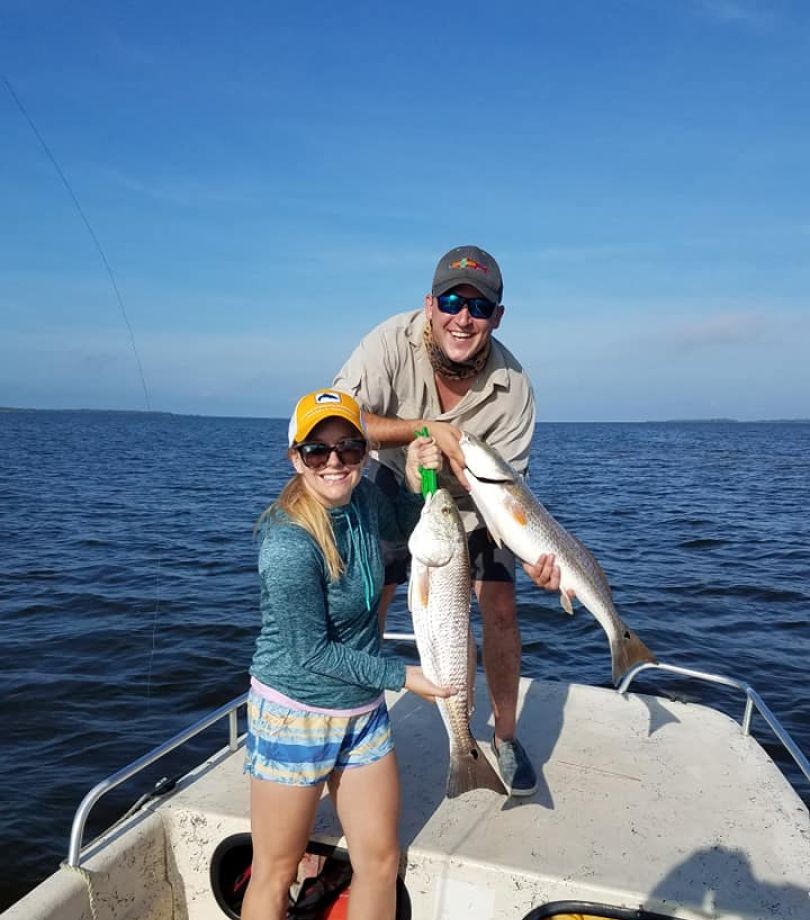Two redfish caught during fishing trip in Cedar Key FL