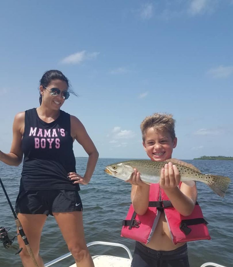 Speckled trout catch on fishing boat in Cedar Key FL waters