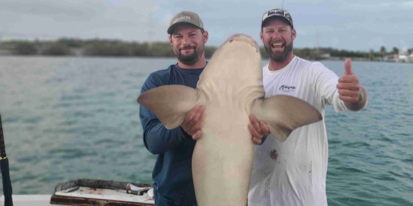 Islamorada inshore fishing boat targeting shark and tarpon species in Florida Keys waters