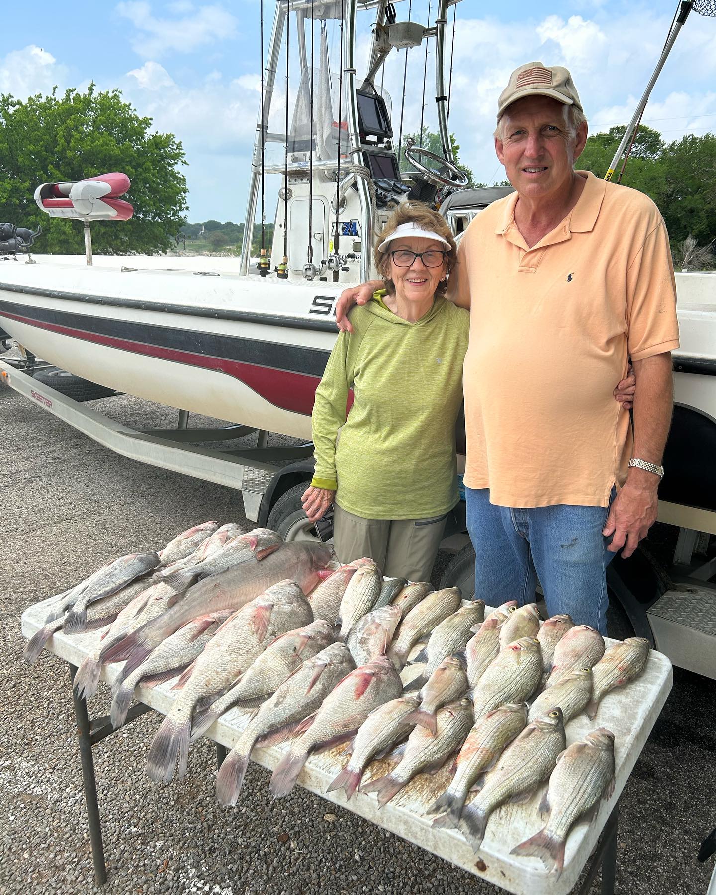 Striped bass caught while fishing in TX