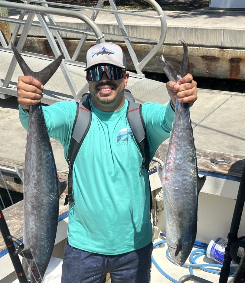 Two king mackerel, a big fish caught in Fort Lauderdale