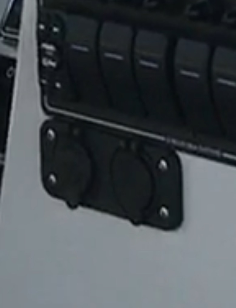 Close-up of fishing boat equipment and tackle storage compartment in Galveston TX