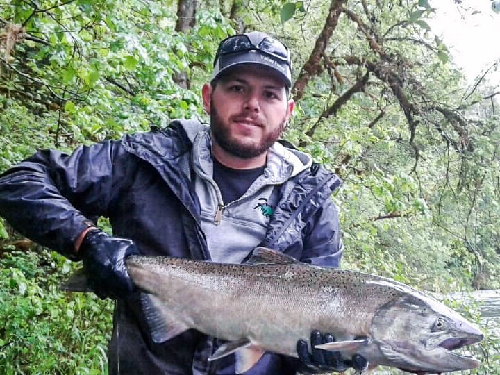 Lone angler enjoying the outdoors in Junction City